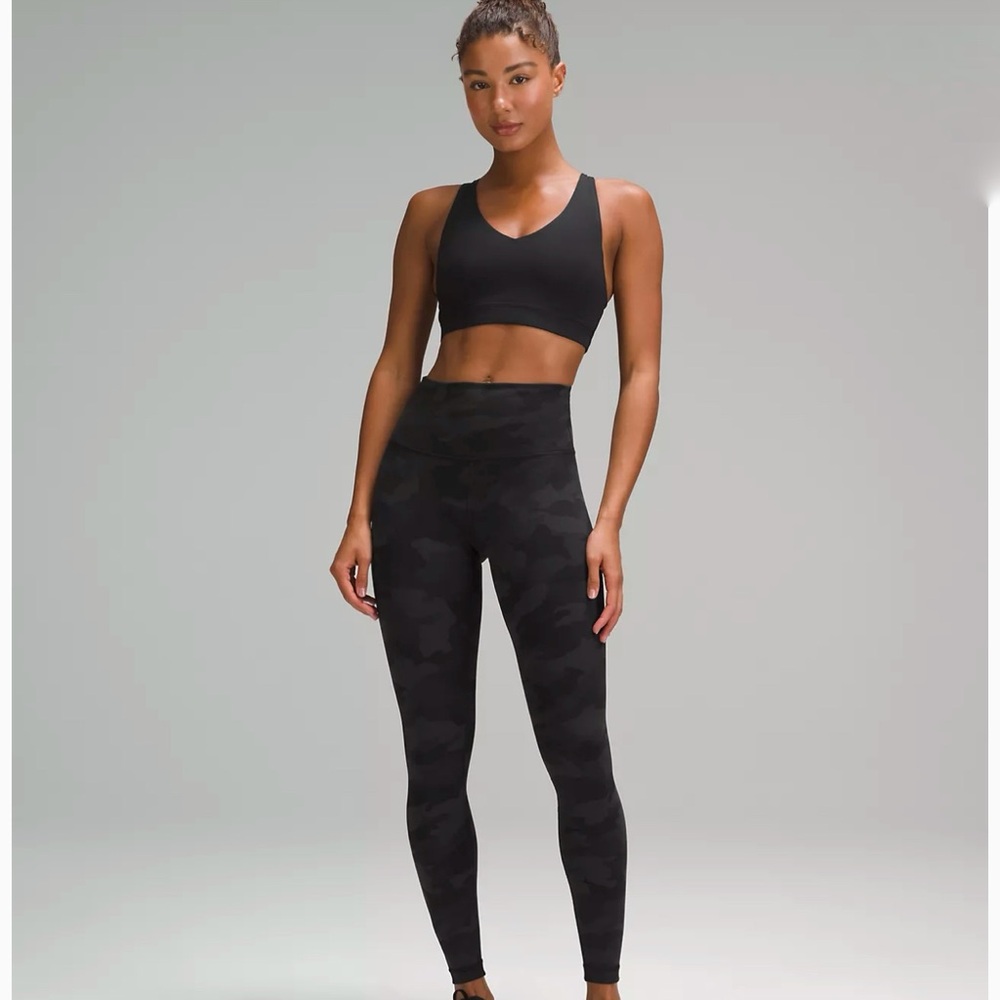 Lululemon Black Camo Deep Coal Multi Wunder Train High-Rise Tight 25” XS 2